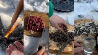 Survival Tarzı: Kar, Ateş ve Tavada Yemek | Konuşmasız Doğa Videosu