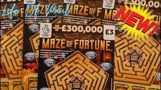 New &pound;3 Lottery Scratch Cards. &pound;15 of the Maze Of Fortune scratch cards.