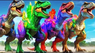 Tyrannosaurus Rex Spider-Man vs Mosasaurus Dinosaur SuperHeroes Battle in Jurassic World Evolution 2