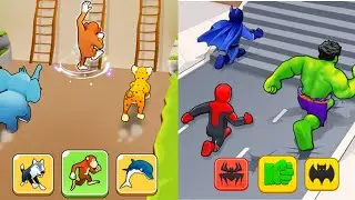 Hero Transform run game Vs Animal shifting Transform run game 🤩New👌game#hero transform VS Animalgame