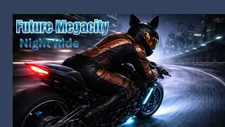Future Motorcycle Ride &ndash; Night Drive Megacity