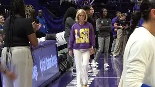 LSU Kim Mulkey Pregame Warmups, Starting Lineups Houston Christian