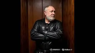 Silver Bear old man in a Full Black Leather BDSM Kinky Straitjacket 9 #straitjacket #bondage