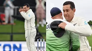 Ross Taylor takes a wicket to win the match in his final Test! A true legend of New Zealand cricket