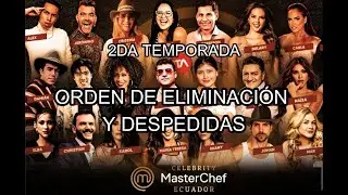 Masterchef Celebrity Ecuador, Segunda Temporada - Orden de eliminaci&oacute;n y despedidas