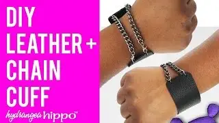 DIY Leather and Chain Cuff Bracelet