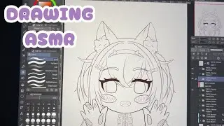 《Drawing ASMR》Now's Fuwawa Abyssgard's turn!🐾🩵『Draw with me/Clip Studio Paint Pro』#DaphiDraws