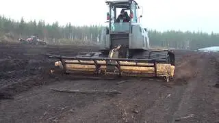 Preparing old peat bog with tracked carrier S500 + Subsoiling mulcher MJK 480 DTX