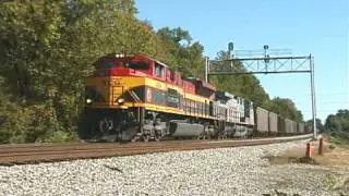 KCS SD70ACe #4124 leads NS #733 at Conley, Georgia - 10/19/08