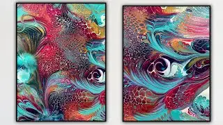 BLOOMING Easy lace cells in acrylic multi technique fluid art/ ART THERAPY