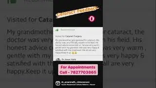 Cataract surgery | Feedbacks | Dr Aman Malik | Best Eye Surgeon in Delhi