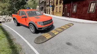 Cars vs Massive Speed Bumps vs Heavy water flowing compilation #346 BeamNG.drive live 1