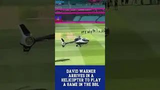 David Warner Arrives In Helicopter To Play BBL | David Warner Helicopter Entry | #Shorts #Cricket