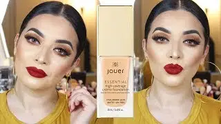 JOUER ESSENTIAL HIGH COVERAGE CREME FOUNDATION REVIEW + 10 HOUR WEAR TEST!