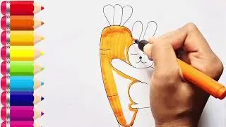 How to draw Carrot & Rabbit easy step by step 🥕🐇