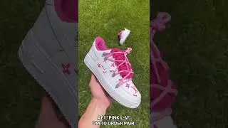 Pink Custom Air Force 1s w/ Rope Laces #customsneakers #customkicks #airforce1s #customkicks #af1