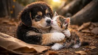 A Lonely Puppy Found Hope When a Tiny Kitten Appeared