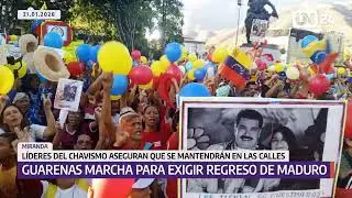 Guarenas marcha para exigir el regreso de Nicol&aacute;s Maduro