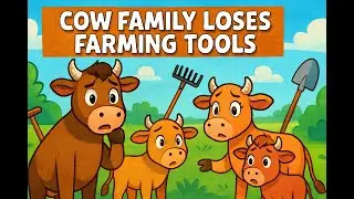 Cow Family Loses Their Farming Tools 🐄 | Short Moral Story for Kids