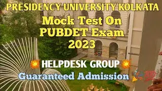 💥MockTest Pubdet💥, Golden Oppertunity For Admission In Presidency University Kolkata 🌟