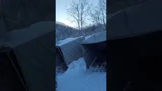 Winter bike in snow mountains. На снегоходе в горах.