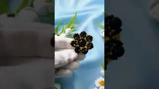 Handmade round black brooch-needle / круглая брошь игла / Stylish jewelry / for women