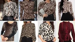 cheetah printed tops design/office wear blouses and tops ideas for women