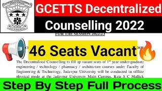Decentralized Counselling Notice 🥳| GCETTS | Official Notice | Application Form | WBJEE Spot Round
