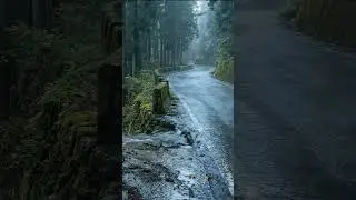 Rain Sounds For Sleeping 99% | Gentle Rainfall on a Forest Road at Night