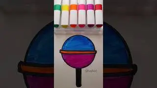 cr&eacute;ative lolipop 🍭 💙💗✏️#shortsart #art #subscribe #like #howtocolouring #colors