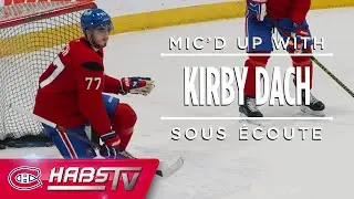 Kirby Dach mic'd up at practice in Brossard