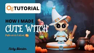 How to make a CUTE WITCH | Halloween Edition 🎃 - Blender 2.93 Tutorial