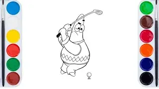 Patrick Star Playing Golf Drawing | Funny Cartoon Sketch