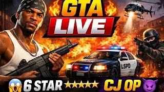 GTA San Andreas LIVE 🔥 Police 6 Star Chase 😱 | CJ Full Masti | Hindi Live