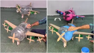 Realistic Toy Airplane Making ✨ Plastic Bottle + Cardboard DIY