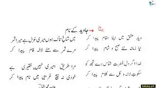 Writing Central Idea in Urdu نظم کا مرکزی خیال لکھنا