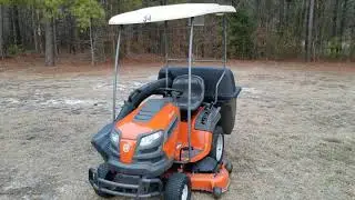 Club Car Precedent Roof Canopy on the Husqvarna LGT2654 Tractor (I scored 3 for $75)