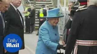 Queen and Duke of Edinburgh arrive at 'utopian' village of Poundbury - Daily Mail