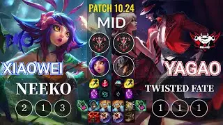 DMO Xiaowei Neeko vs JDG Yagao Twisted Fate Mid - KR Patch 10.24