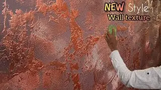 Wall putty art and craft | metalic design for wall | putty texture painting | 3D design