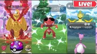 Hunting✨️Shiny Genesect & G-Birds On Raid Hour In #PokemonGo