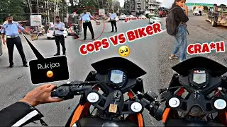 Girl reaction  😡Hyper ride Gone  wrong ||Police ne  pakad liya 😳 ||Rc390 vs duke 390