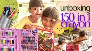 Unboxing 150 Pieces in 1 Art Coloring Set Crayon | Drawing for Kids | Menggambar & Melukis #kikifun