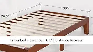 Mellow Naturalista Classic 12-Inch Solid Wood Platform Bed | Wooden Slats, No Box Spring&hellip;