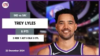 TREY LYLES 8 PTS vs IND 22 Dec 24-25 SAC Highlights