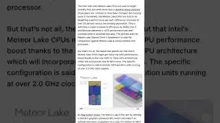 Intel 14th Gen Meteor Lake CPUs Reportedly Target Over 50% Performance Per Watt Gain Over 13th Gen