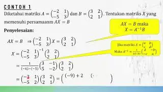 Menyelesaikan persamaan matriks bentuk AX=B