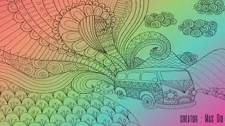 Vector Doodle Art - Hand Drawn Van Background - Doodle Indonesia