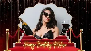 VIP Red Carpet Birthday Video Template | Glam Gold Birthday Slideshow | Canva Editable