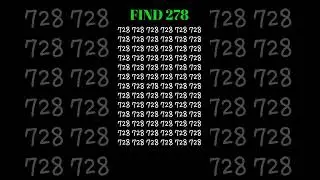 Test your eye speed:Find 278 in 5 seconds #ytshort #shorts #trending #iq